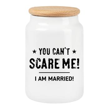 You Can't Scare Me! – I am married! Married B - Cookie Jar with Wooden Lid - white - Front
