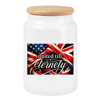 United Till Eternity Flags - Cookie Jar with Wooden Lid - white - Front