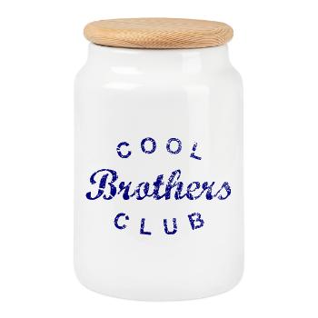 Cool Brothers Club Bruder Geschenk - Keksdose mit Holzdeckel - Weiß - Vorne