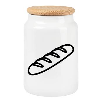 wand - Cookie Jar with Wooden Lid - white - Front