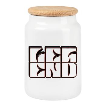 Legend Logo - Keksdose mit Holzdeckel - Weiß - Vorne