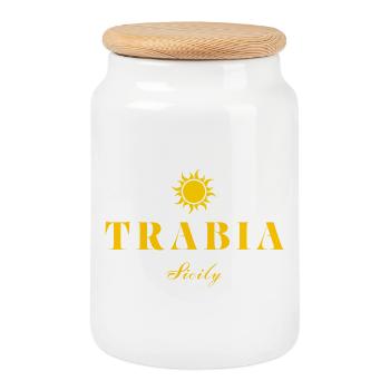 Crête du soleil sicilienne de Trabia - Boîte à biscuits avec couvercle en bois - blanc - Devant