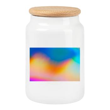 Décor de dégradé des vagues de couleur - Boîte à biscuits avec couvercle en bois - blanc - Devant