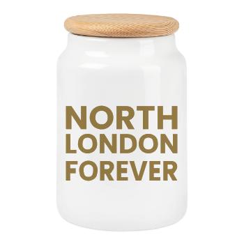 North London pour toujours - Boîte à biscuits avec couvercle en bois - blanc - Devant