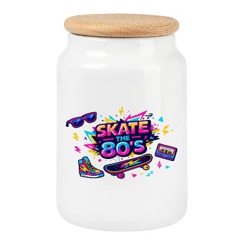 Skate the 80s Neon Era - Cookie Jar with Wooden Lid - white - Front
