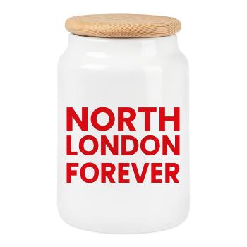 North London pour toujours - Boîte à biscuits avec couvercle en bois - blanc - Devant