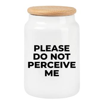 S’il vous plaît, ne me considérez pas comme un design humoristique introverti - Boîte à biscuits avec couvercle en bois - blanc - Devant