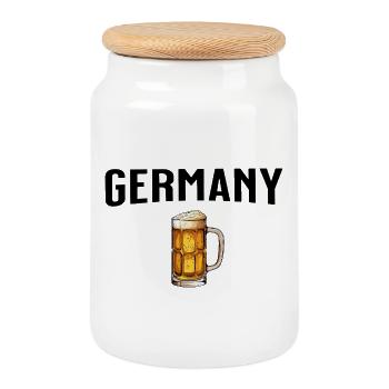 Germany Beer - Keksdose mit Holzdeckel - Weiß - Vorne