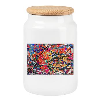 jshrojujs - Cookie Jar with Wooden Lid - white - Front