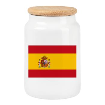 SPAIN SPAIN España EUROPE SPANISH SPORTS FAN - Cookie Jar with Wooden Lid - white - Front