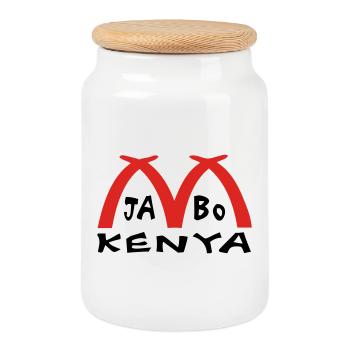 Kenia Afrika Mombasa Elfenbein - Keksdose mit Holzdeckel - Weiß - Vorne
