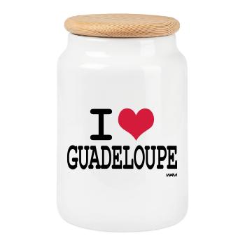 i love the Guadeloupe by wam - Cookie Jar with Wooden Lid - white - Front