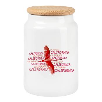 california - Boîte à biscuits avec couvercle en bois - blanc - Devant