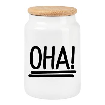 oha - Keksdose mit Holzdeckel - Weiß - Vorne
