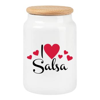 2541614 113586423 salsa - Boîte à biscuits avec couvercle en bois - blanc - Devant