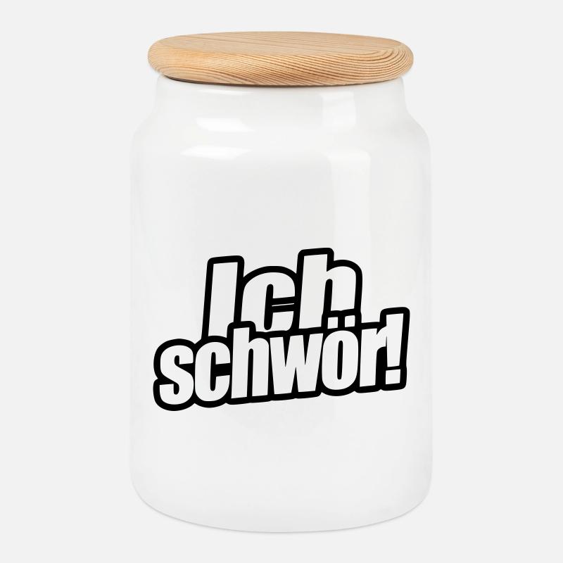 Ich schwör! - Keksdose mit Holzdeckel - Weiß
