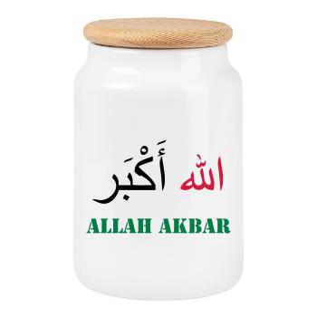 Allah Akbar - Keksdose mit Holzdeckel - Weiß - Vorne