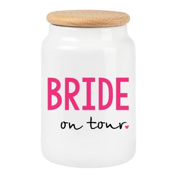 Bride on Tour Junggesellinnenabschied - Keksdose mit Holzdeckel - Weiß - Vorne