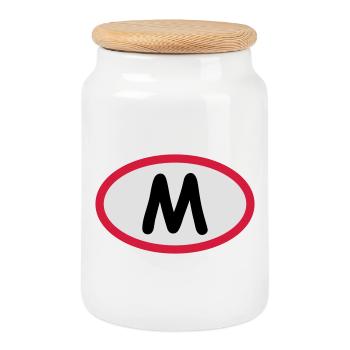 M - Y'en a marre - Boîte à biscuits avec couvercle en bois - blanc - Devant