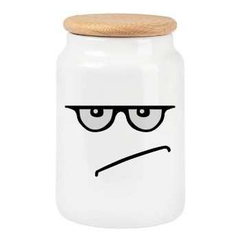 grumpy - Cookie Jar with Wooden Lid - white - Front