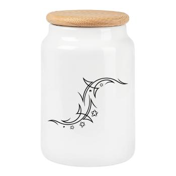 Tribal avec des étoiles - Boîte à biscuits avec couvercle en bois - blanc - Devant