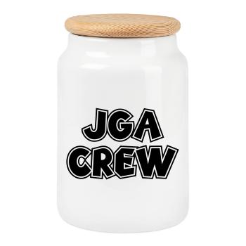 JGA Junggesellenabschied JGA Crew Party Bestseller - Keksdose mit Holzdeckel - Weiß - Vorne