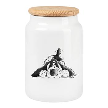 Cocker Spaniel Anglais - Chien - Boîte à biscuits avec couvercle en bois - blanc - Devant