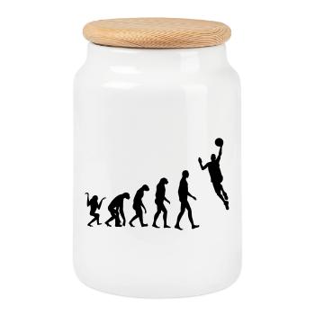 Basketball - Basket Ball - Game - Sport - Player - Keksdose mit Holzdeckel - Weiß - Vorne