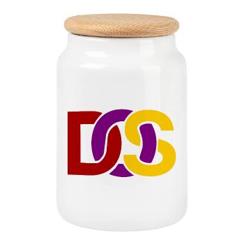 Retro MS DOS Logo - Keksdose mit Holzdeckel - Weiß - Vorne
