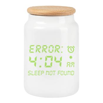 Error 404, sleep not found Programmierer Zocken - Keksdose mit Holzdeckel - Weiß - Vorne