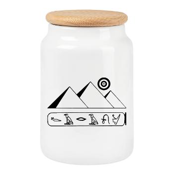 Pyramides et pharaons noirs - Boîte à biscuits avec couvercle en bois - blanc - Devant