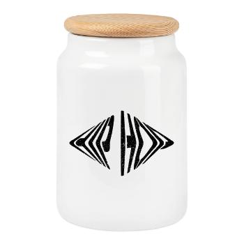 hip hop - Boîte à biscuits avec couvercle en bois - blanc - Devant