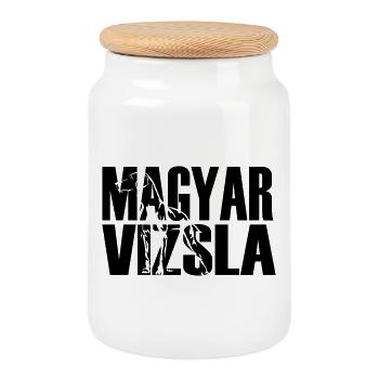Magyar Vizsla - Keksdose mit Holzdeckel - Weiß - Vorne