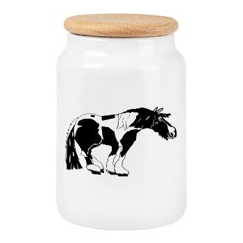 funny Tinker, Tinker Spot, Gipsy Horse - Cookie Jar with Wooden Lid - white - Front