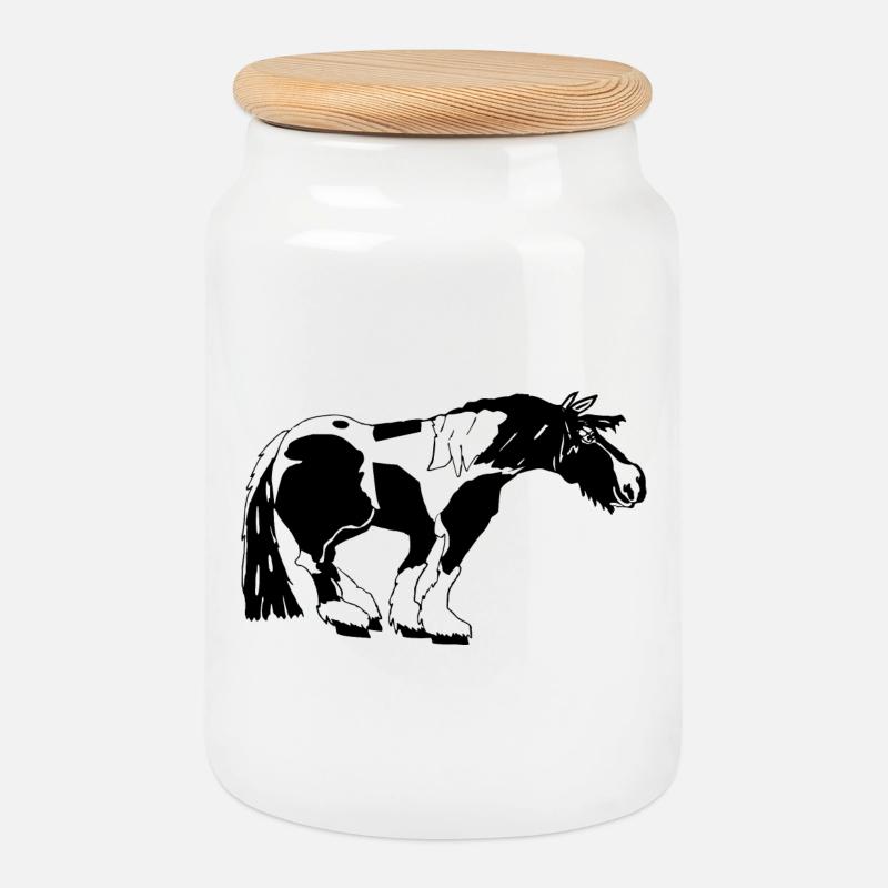 funny Tinker, Tinker Spot, Tinker ride - Cookie Jar with Wooden Lid - white