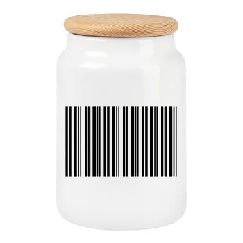 Conception de technologies informatiques pour nerds de code-barres - Boîte à biscuits avec couvercle en bois - blanc - Devant