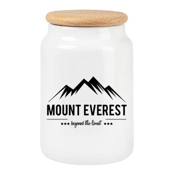 Mount Everest jenseits der Grenze - Keksdose mit Holzdeckel - Weiß - Vorne
