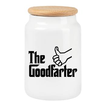 Le bon père farter farting papa fête des pères - Boîte à biscuits avec couvercle en bois - blanc - Devant