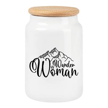 Wander Woman - Keksdose mit Holzdeckel - Weiß - Vorne