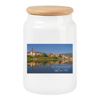 Neckargemünd - Stadt am Fluss - Keksdose mit Holzdeckel - Weiß - Vorne