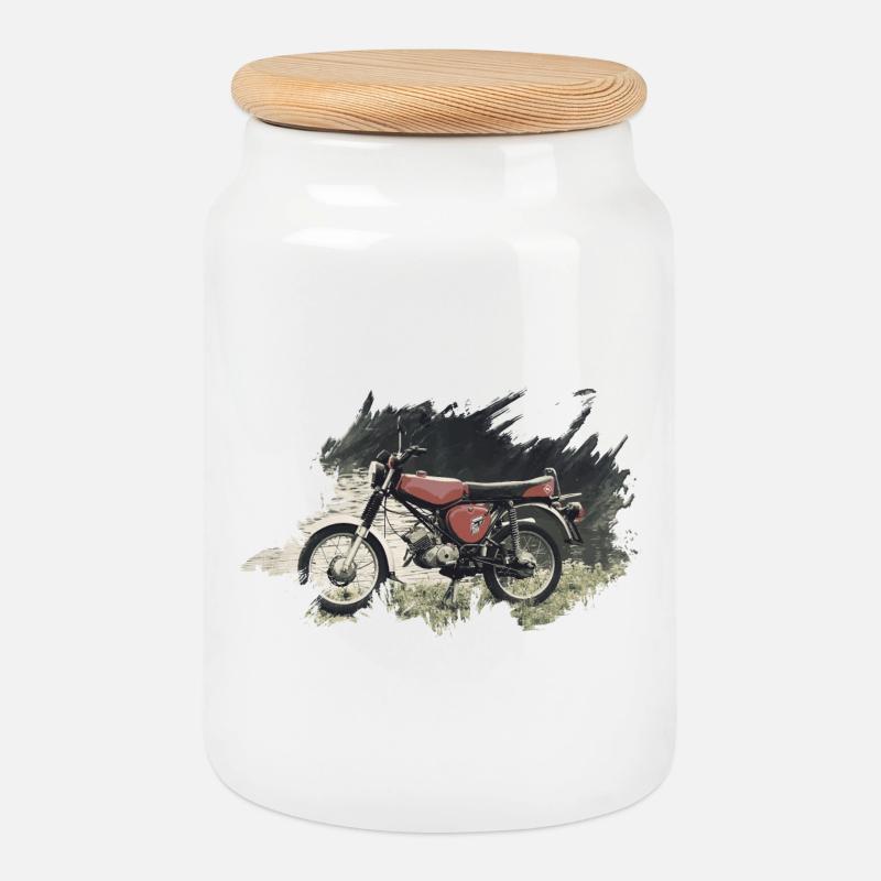 Enduro S51 - Keksdose mit Holzdeckel - Weiß