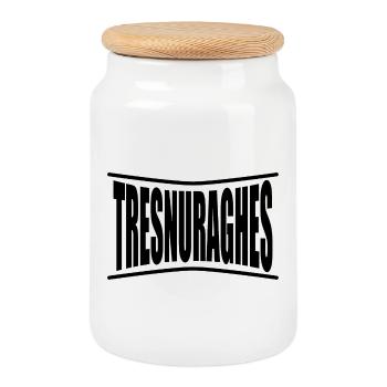 Tresnuraghes T-Shirt Sardinien - Keksdose mit Holzdeckel - Weiß - Vorne