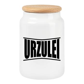 Urzulei T-Shirt Sardinien Geschenkidee - Keksdose mit Holzdeckel - Weiß - Vorne