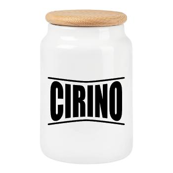 t-shirt Cirino t-shirt gift idea - Cookie Jar with Wooden Lid - white - Front