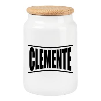 Clemente t-shirt gift idea - Cookie Jar with Wooden Lid - white - Front