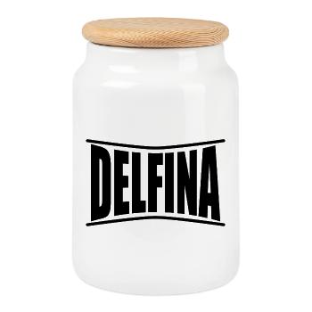 T-shirt Delfina t-shirt gift idea - Cookie Jar with Wooden Lid - white - Front