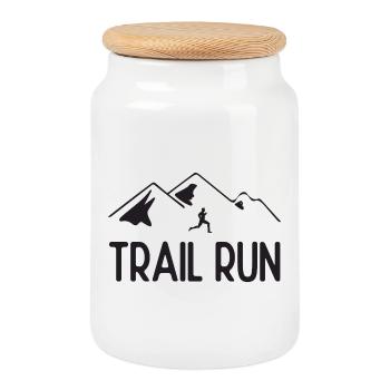 Trailrun - Keksdose mit Holzdeckel - Weiß - Vorne
