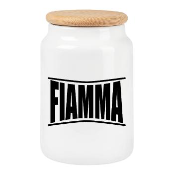 t-shirt Fiamma t-shirt gift idea - Cookie Jar with Wooden Lid - white - Front
