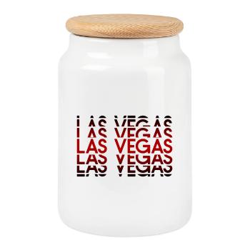 Motif néon de Las Vegas - Boîte à biscuits avec couvercle en bois - blanc - Devant