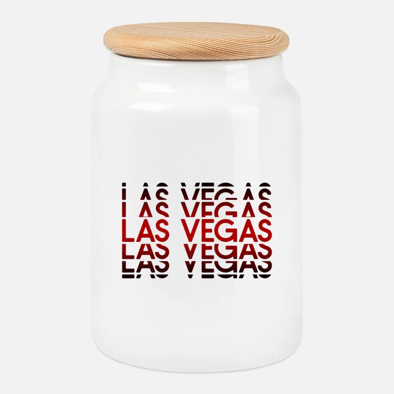 Las Vegas Neon Pattern - Cookie Jar with Wooden Lid - white